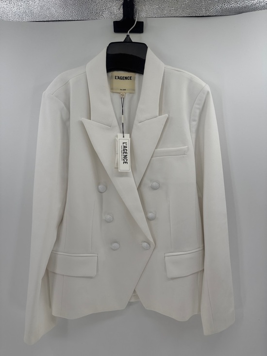 L'AGENCE Kenzie Double Breasted Blazer - White - 12 - New with tags - Picture 2 of 12